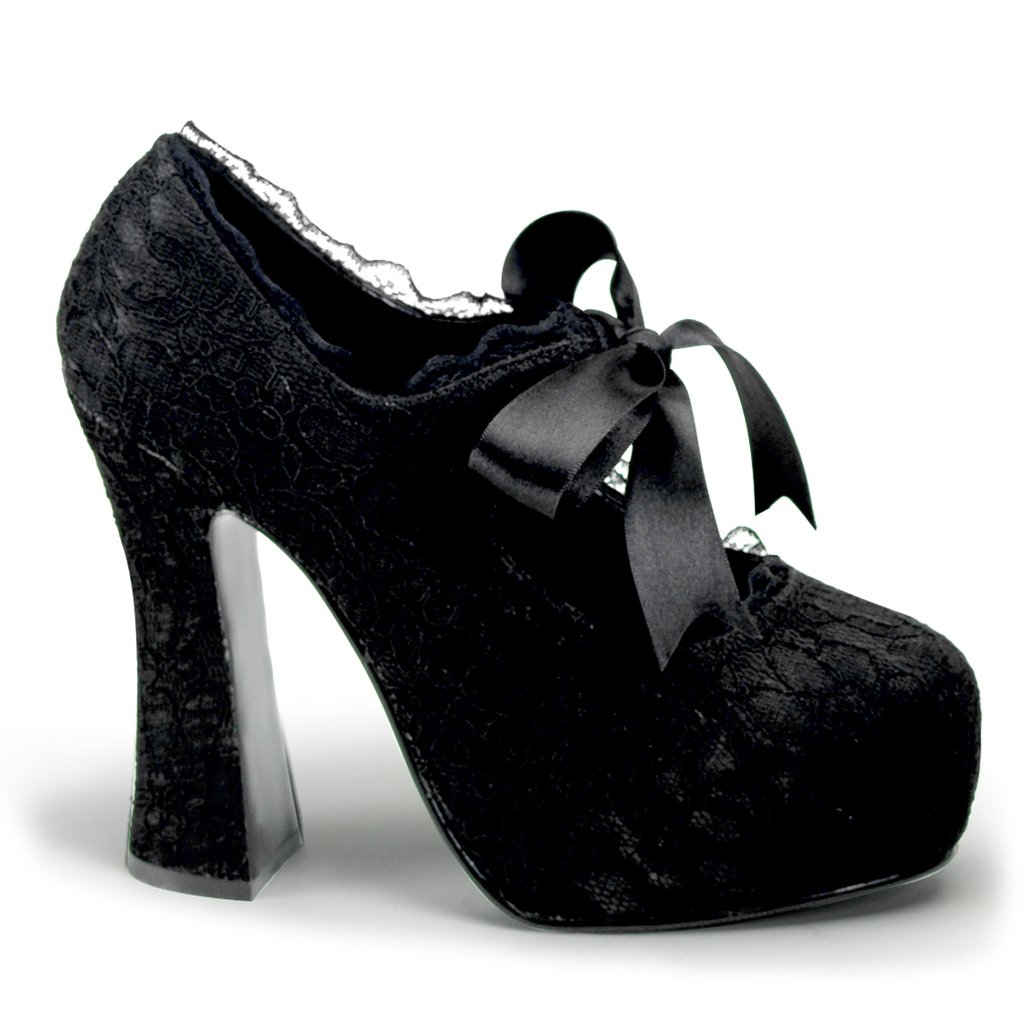 Chaussures Plateforme Demonia Demon 11 Satin Femme - Noir 01429-AUPG